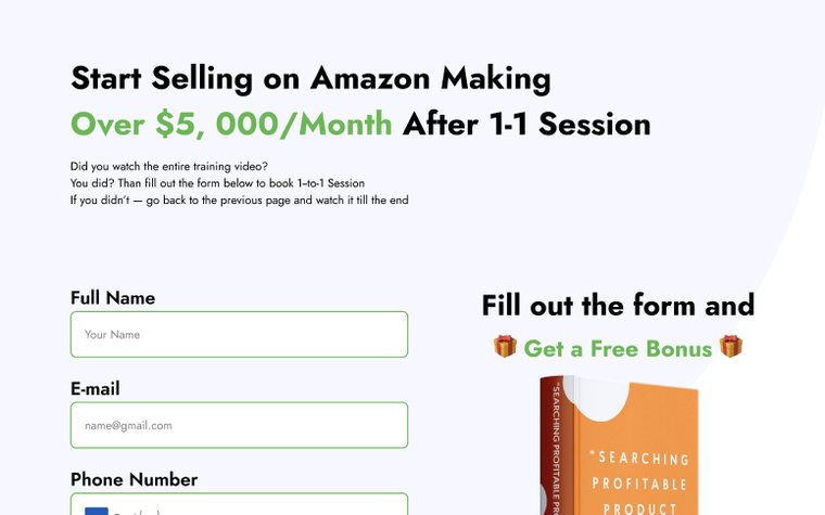 Лендинг проекта о продажах на Amazon