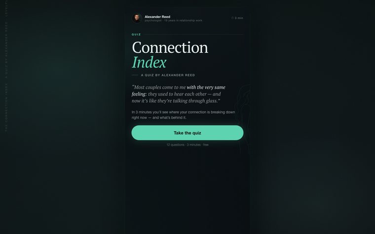 Лендинг проекта в нише отношений